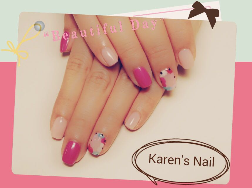 a u Karen's Nail,nail,finger,pink,nail care,manicure