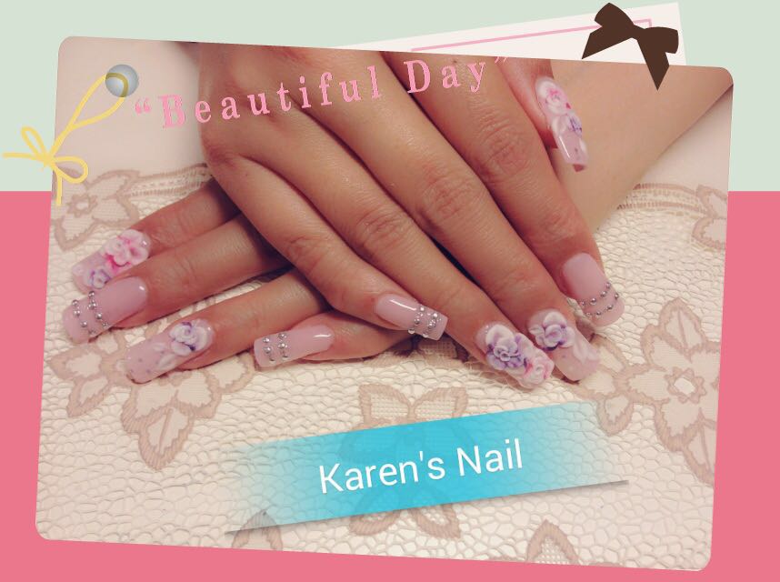 e a utii u Karen's Nail,nail,finger,pink,hand,nail care