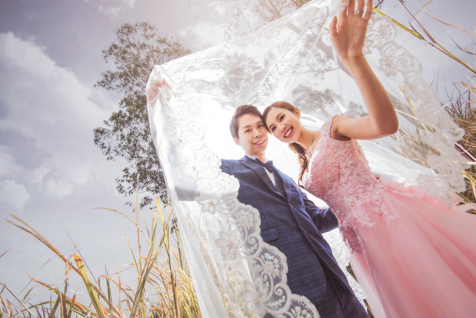 photograph,bride,wedding dress,gown,pink