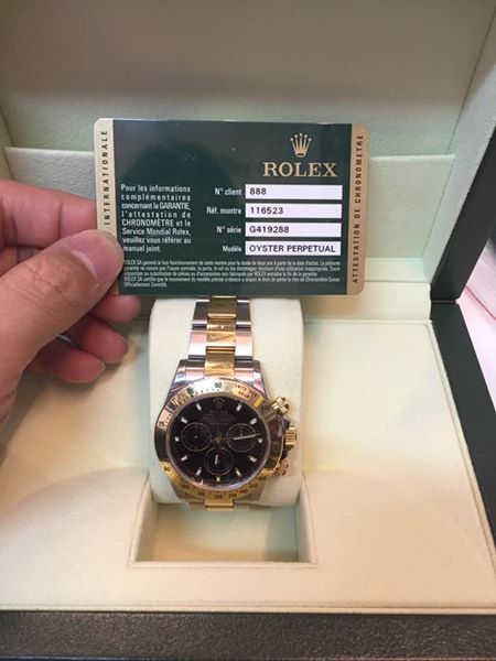 ROLEX 116523 G419288 OYSTER PERPETUAL TRE et le Sarvice Mondial Rolex,watch,