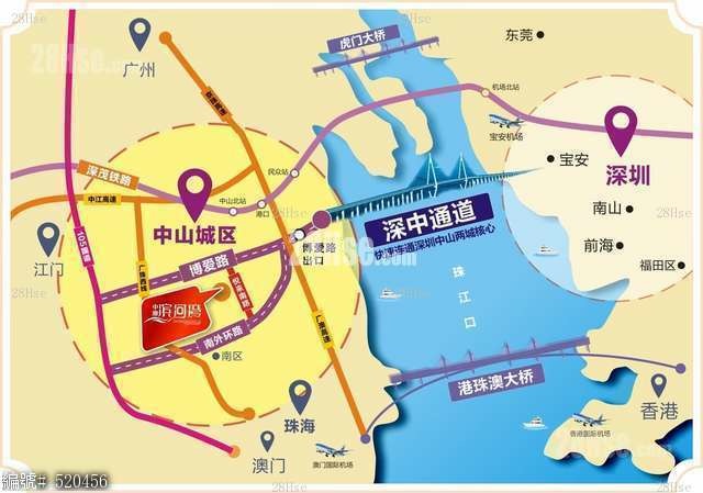虎门大桥 广州 机場北站 宝安机场 ·宝安深圳 Rest AD 深中通道 快 逝深圳中山两城核心 南山. 28Hse 博浸路 出口 ALİ 博爱路 前海. 珠 福田区. 江 ·南区 港珠澳大桥 珠海 香港 520456 澳门nurus,map,text,water resources,line,area